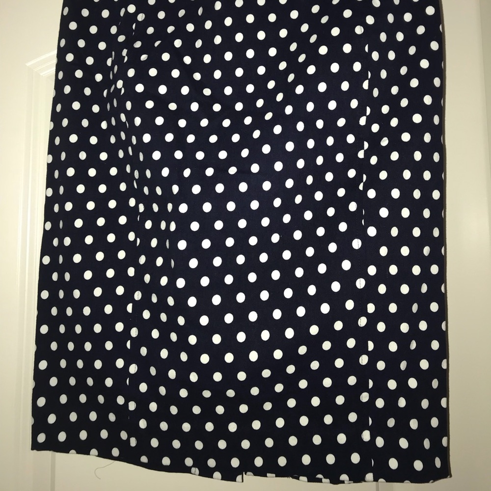 Navy blue polka dot velvet skirt (new)
